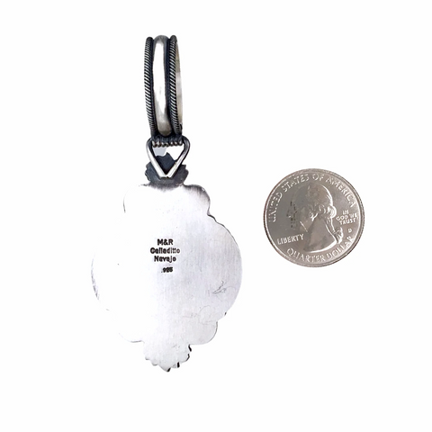 Image of Navajo White Buffalo Stamped Sterling Silver Pendant- Mike Calladitto - Native American