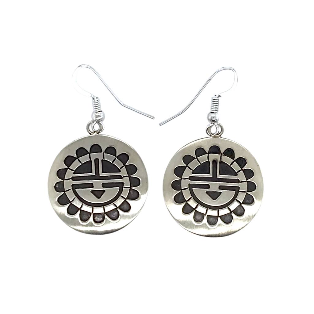 Native American Button Sterling Silver 925 buy Earrings