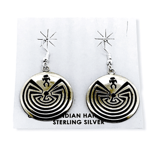 Native American Earrings - Navajo Man In The Maze Earrings - Stanley Gene