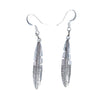 Native American Earrings - Navajo Small Feather Sterling Silver Dangle Earrings - Native American