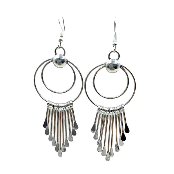 Navajo Kachina Stamped Sterling Silver Earrings - Stanley Gene - Native  American