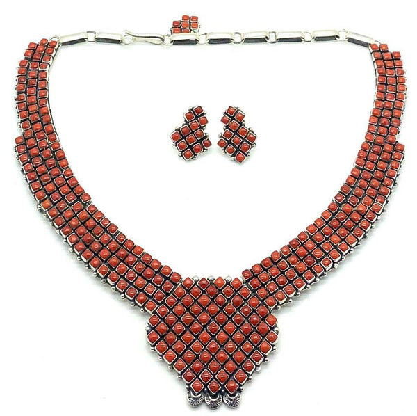 180622-45 Navajo Branch Coral Necklace; 22