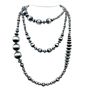 Native American Necklaces & Pendants - 60 Inch Multi-Size Bead Navajo Pearls Necklace - Native American
