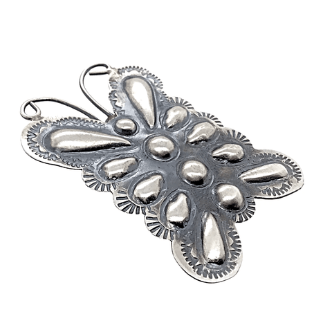 Image of Native American Necklaces & Pendants - Navajo Butterfly Sterling Silver Pendant/Pin