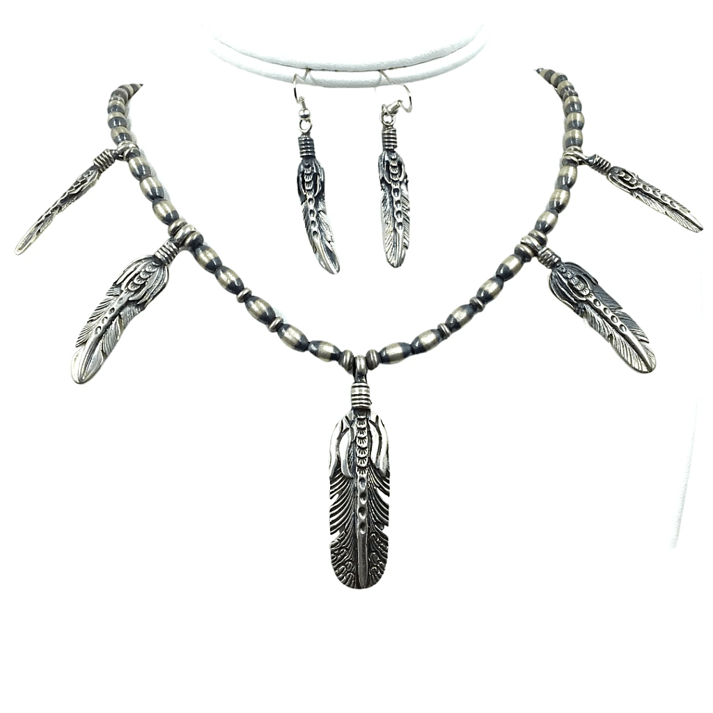 Native american jewelry Navajo feather factory pendant