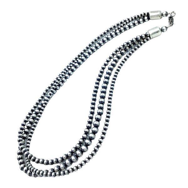 Sold Triple Strand Multi-Size Navajo Pearls Necklace - 20 inch