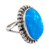 Native American Ring - Navajo Kingman Turquoise Ring - Samson Edsitty
