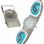 Native American Navajo and Zuni Watches Hair Barrettes and other items