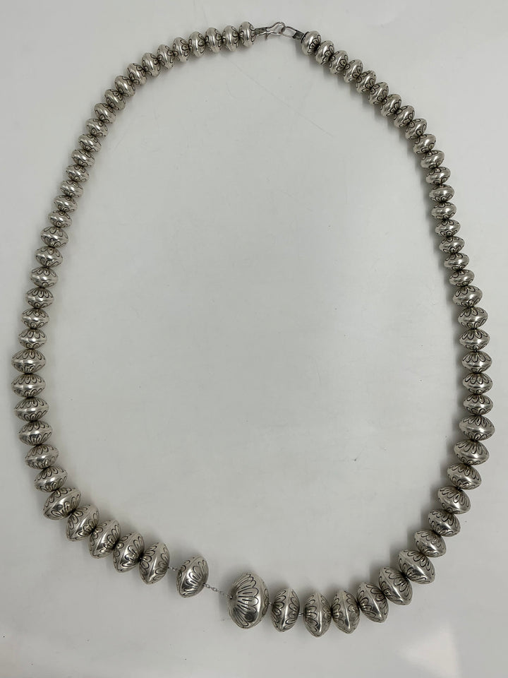 Vintage/Pawn Stamped Navajo Pearl Necklace 32”