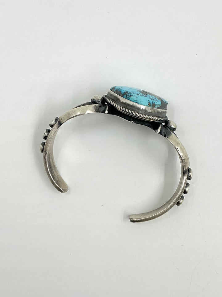 Vintage Spider Web Kingman Turquoise with Pyrite Cuff Bracelet