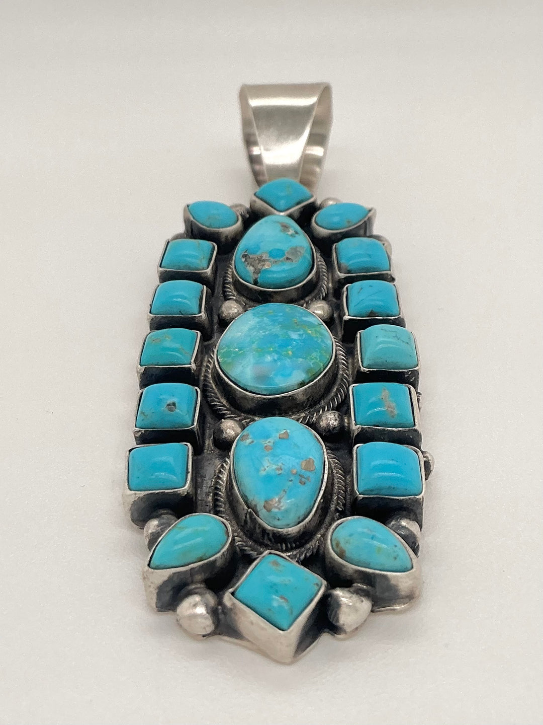 Navajo Kingman Turquoise Long Pendant
