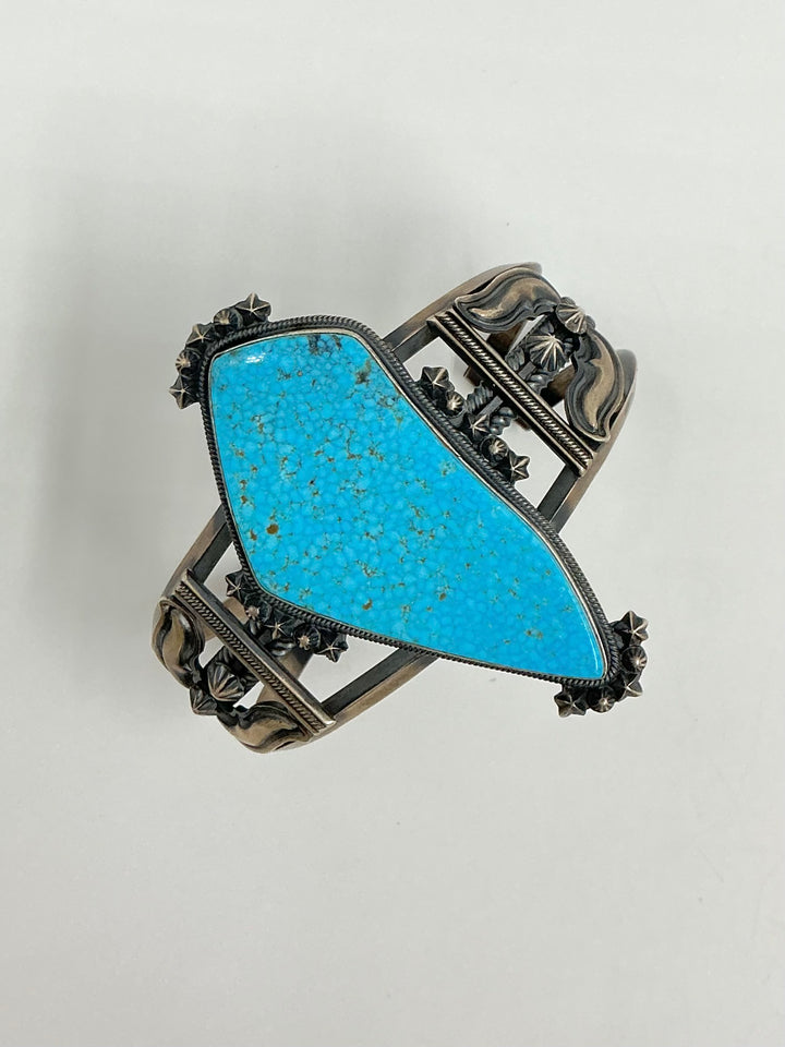 Vintage Spider Web Kingman Turquoise Cuff Bracelet