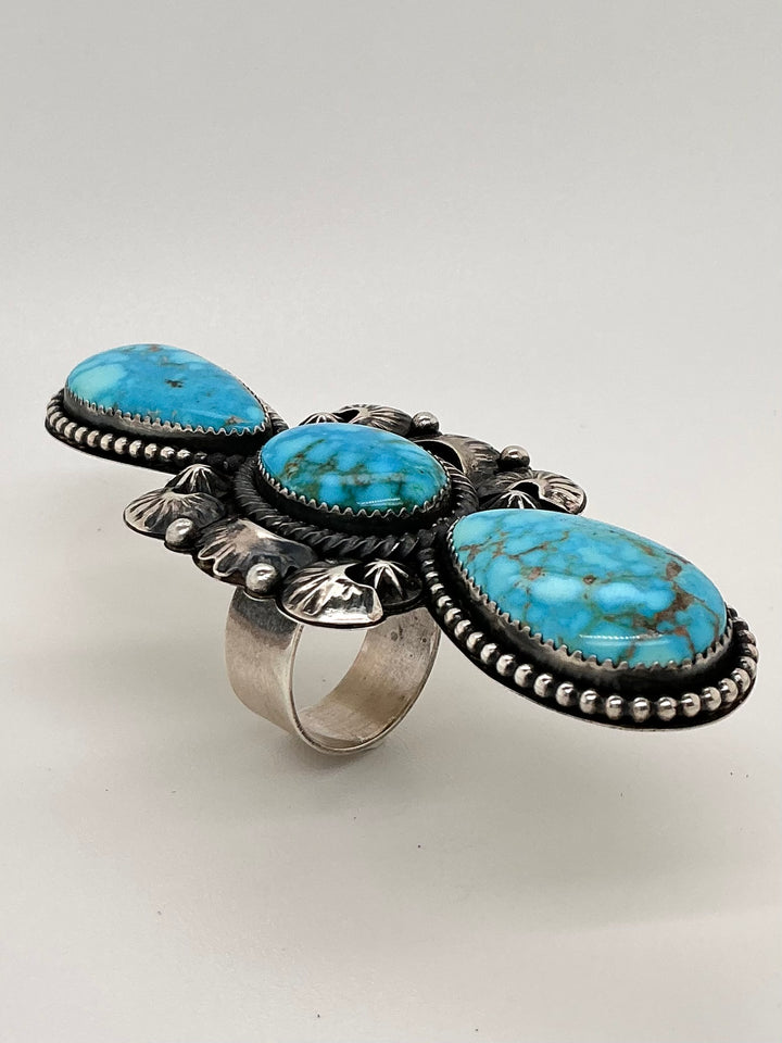Navajo Sonoran Gold Turquoise Long Adjustable Ring