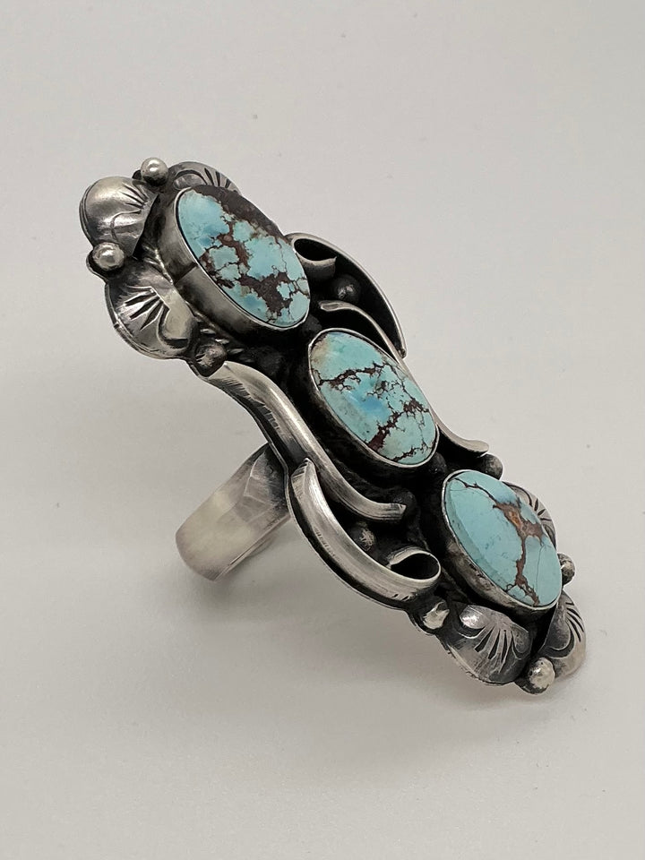 Navajo Golden Hills Turquoise Long Ring