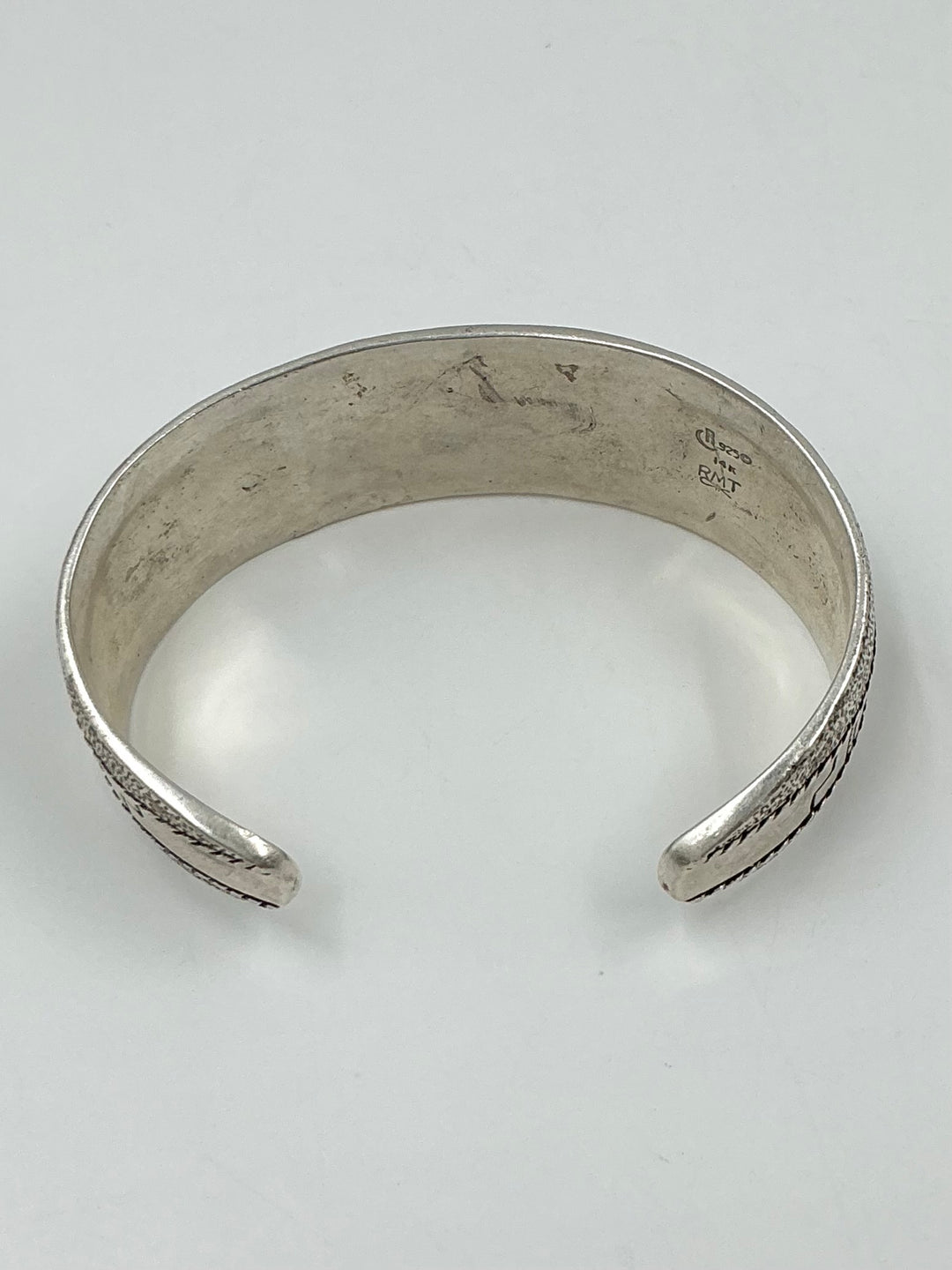 Navajo Pawn Sterling Silver, 14K Gold Inlaid Cuff Bracelet