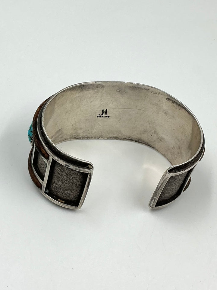 Vintage/Pawn Wood Outline Kingman Turquoise Cuff