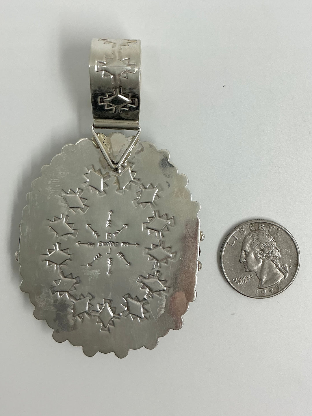Navajo Spiderweb Kingman Turquoise Pendant