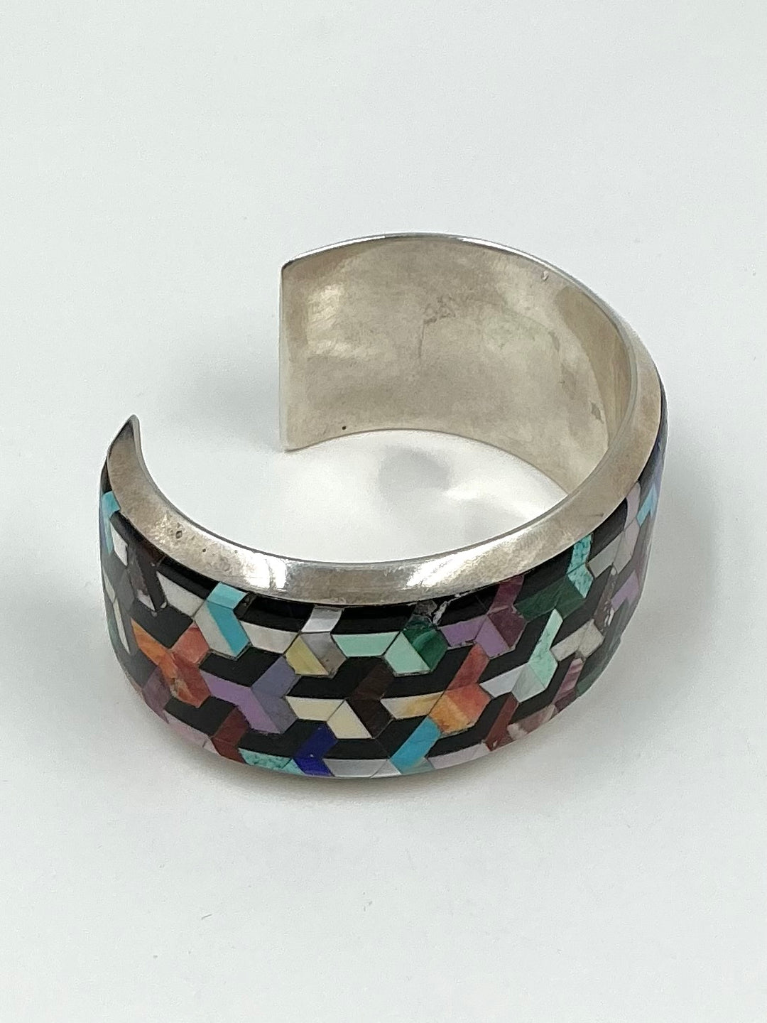 Multi Stone Assorted Inlay Cuff Bracelet
