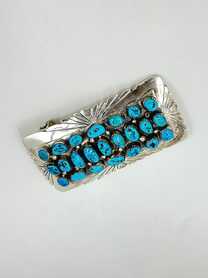 Navajo Sleeping Beauty Turquoise Rectangle Belt Buckle
