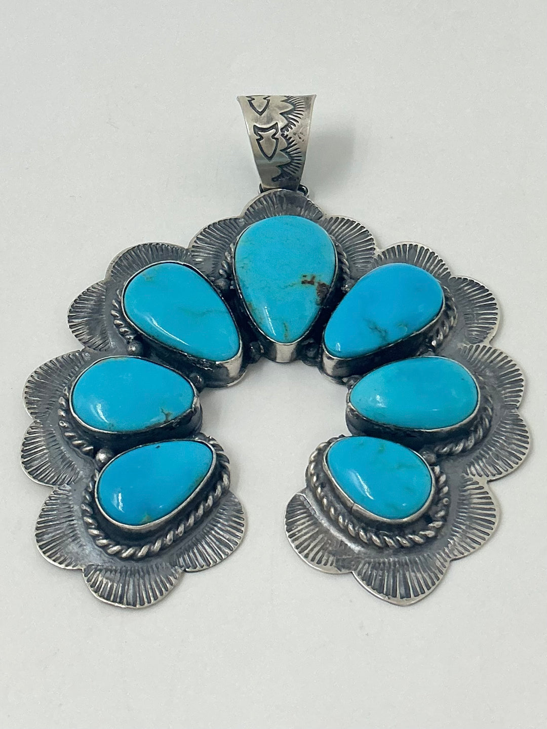 Kingman Turquoise Naja Flower Pendant