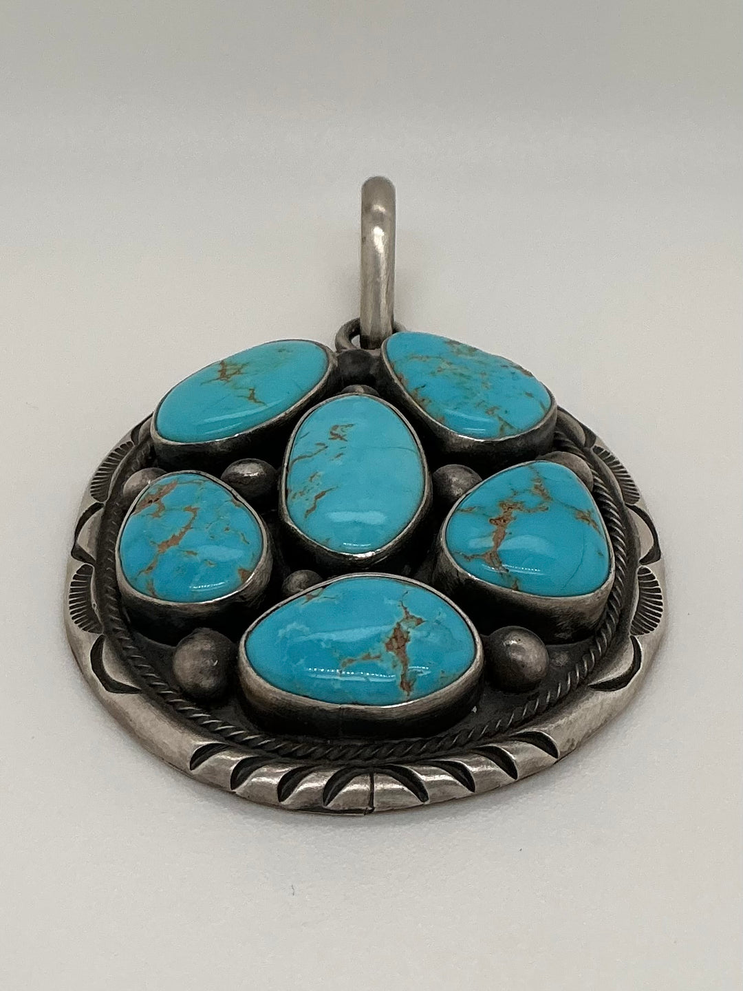 Navajo Kingman Turquoise Cluster Pendant
