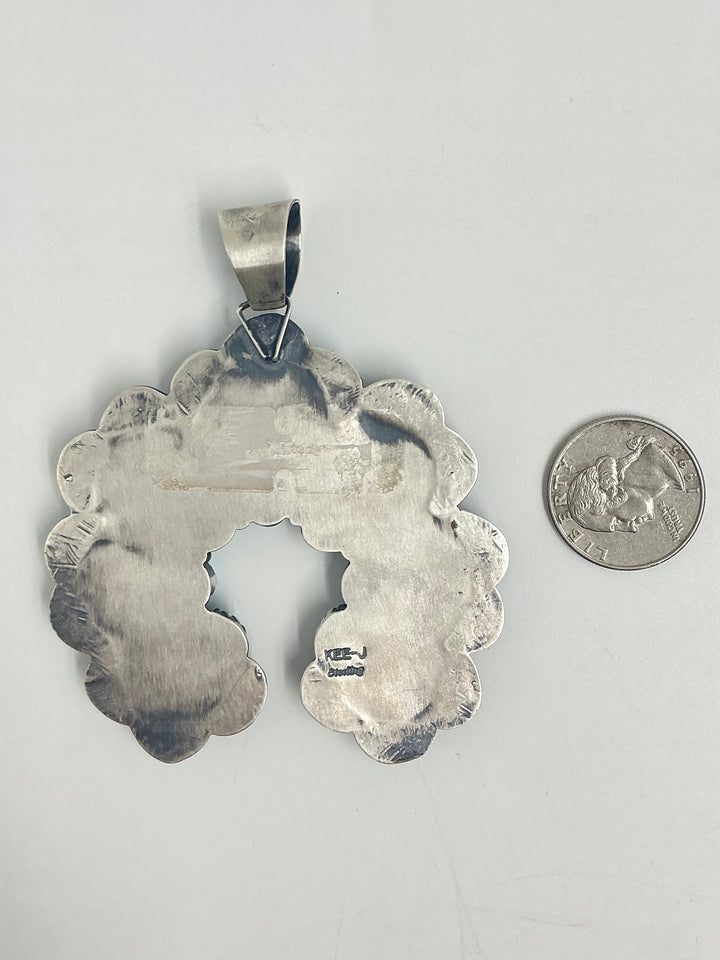 Kingman Turquoise Naja Flower Pendant