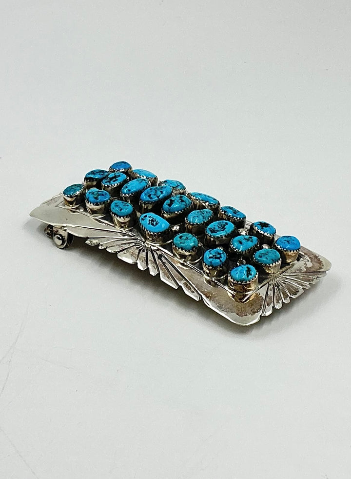 Navajo Sleeping Beauty Turquoise Rectangle Belt Buckle