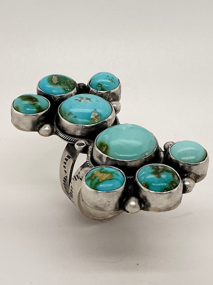 Navajo Sonoran Gold Turquoise Hourglass Ring