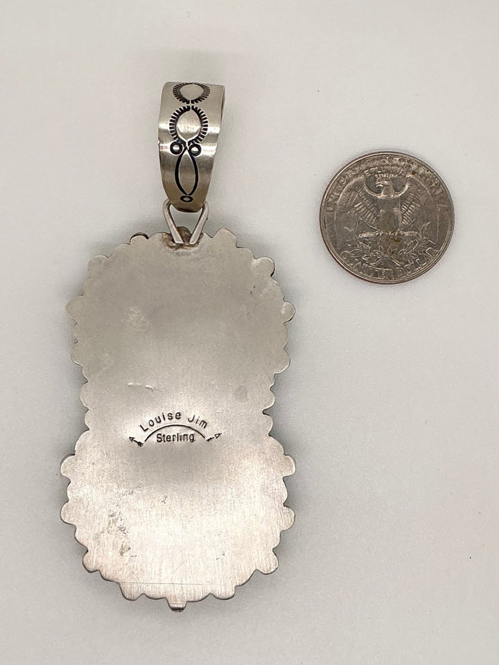 Navajo Long Kingman Turquoise Pendant