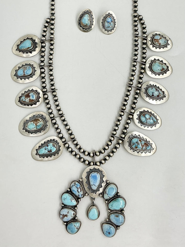 Navajo Golden Hills Turquoise Intricate Necklace