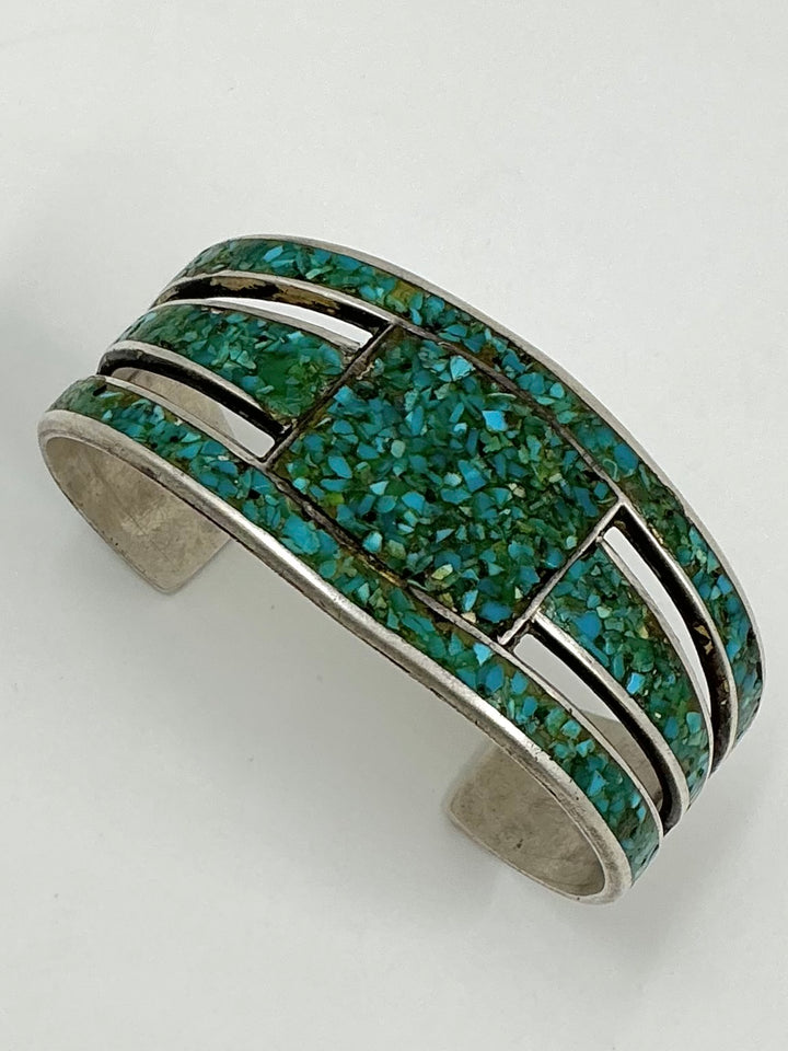 Vintage/Pawn Chip Inlay Royston Sleeping Beauty Turquoise Cuff Bracelet
