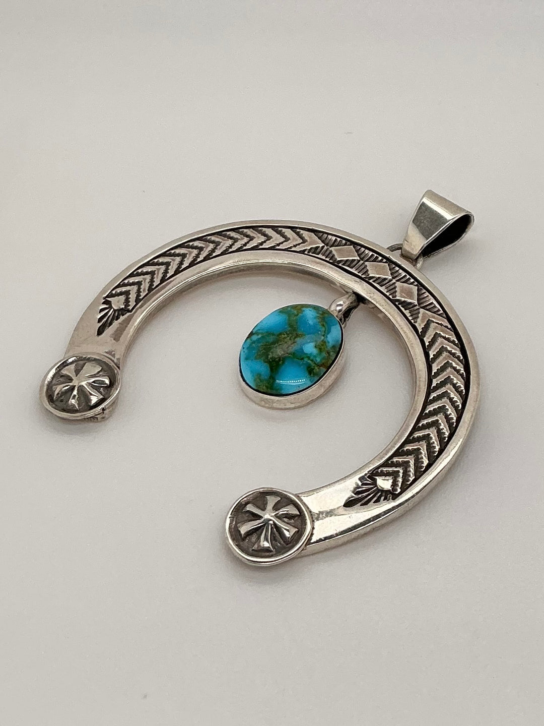 Navajo Sonoran Gold Turquoise Naja Pendant