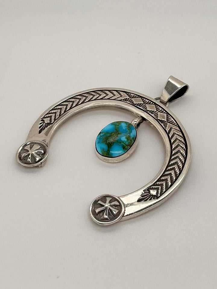 Navajo Sonoran Gold Turquoise Naja Pendant