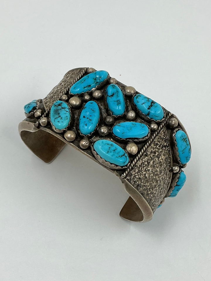 Vintage Navajo Multi-Stone Sleeping Beauty Turquoise Cuff Bracelet