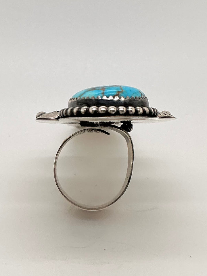 Navajo Sonoran Gold Turquoise Long Adjustable Ring