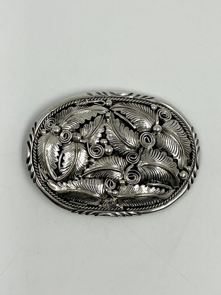 Navajo Traditional Leaf Design Belt Buckle