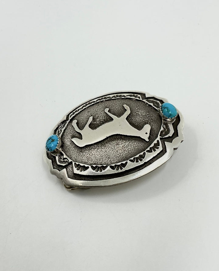 Navajo Kingman Turquoise Horse Buckle