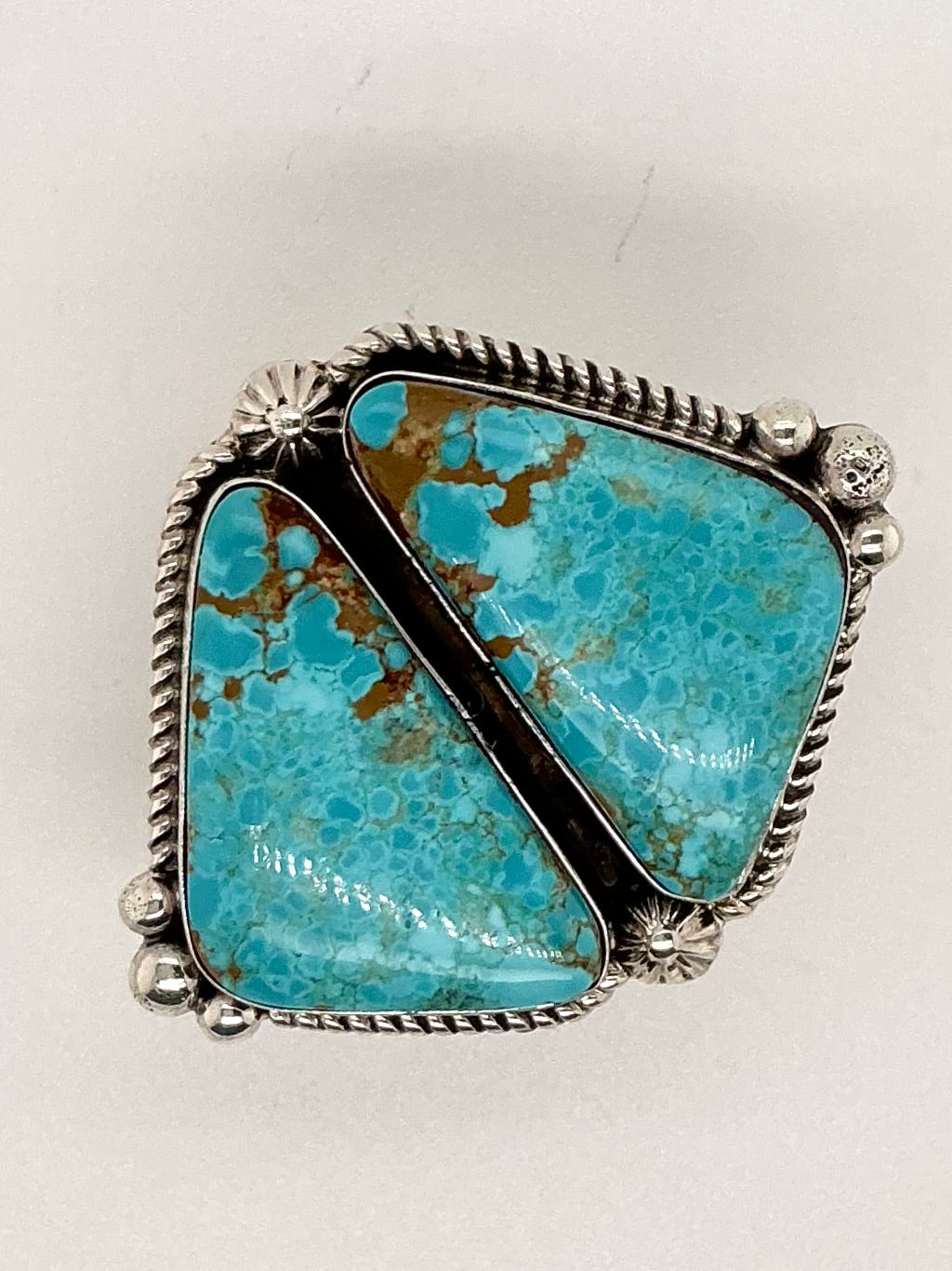 Kingman Turquoise Triangles Ring