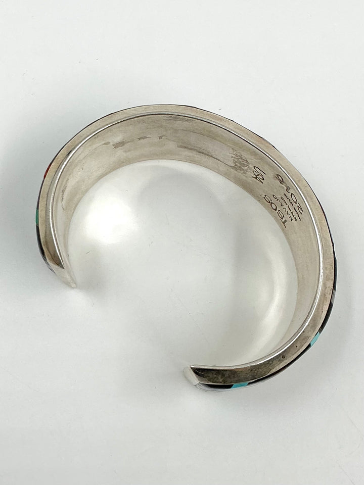 Multi Stone Assorted Inlay Cuff Bracelet