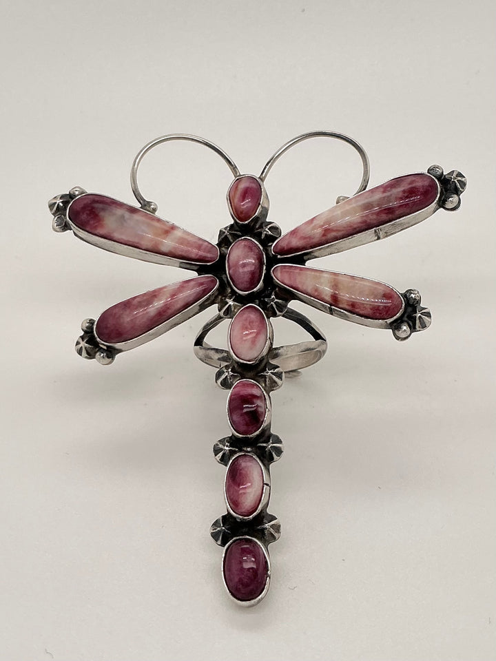 Purple Spiny Oyster Dragonfly Ring