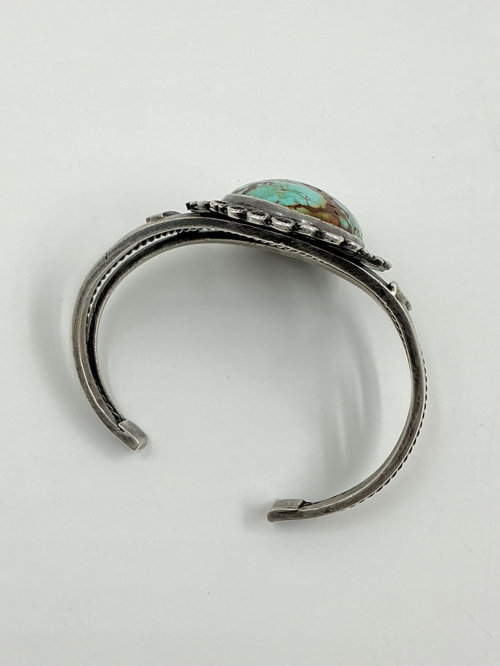 Vintage Royston Turquoise Oval Stone Cuff Bracelet