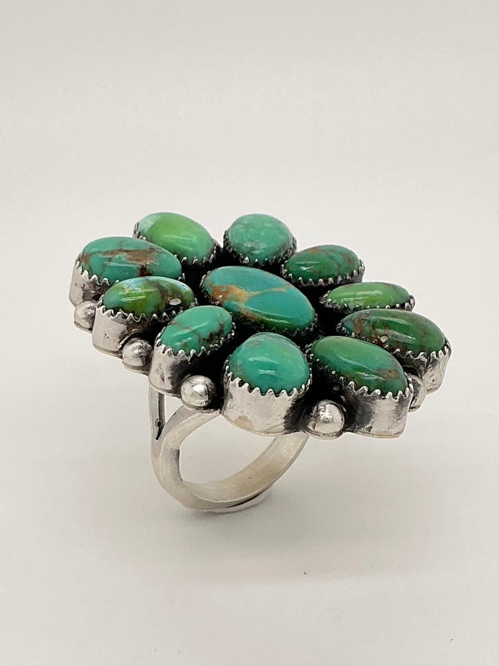 Navajo Sonoran Gold Flower Ring Adjustable