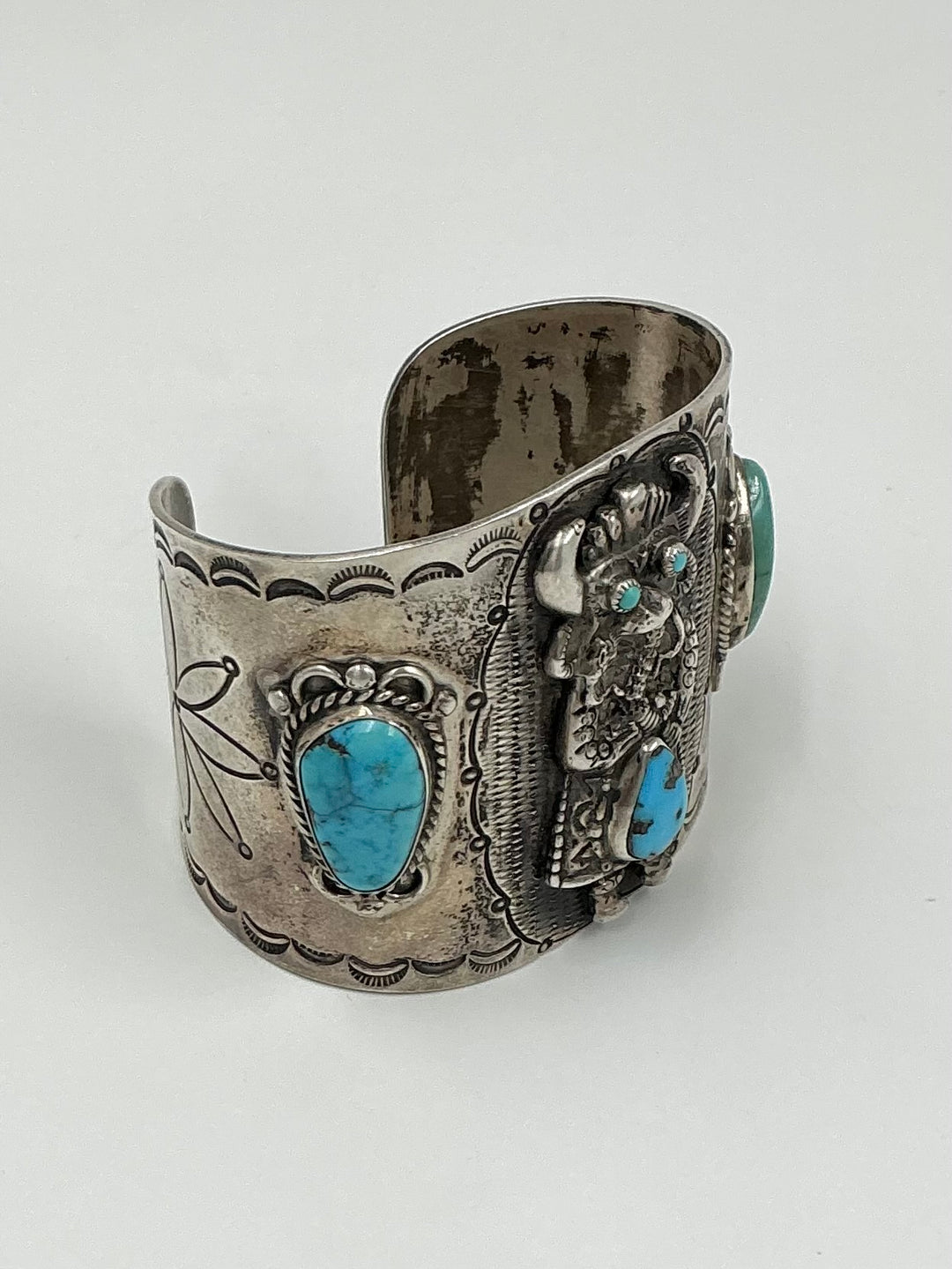 Vintage/Pawn Kingman Turquoise Kachina Cuff Bracelet