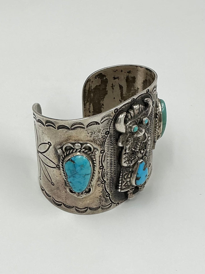 Vintage/Pawn Kingman Turquoise Kachina Cuff Bracelet