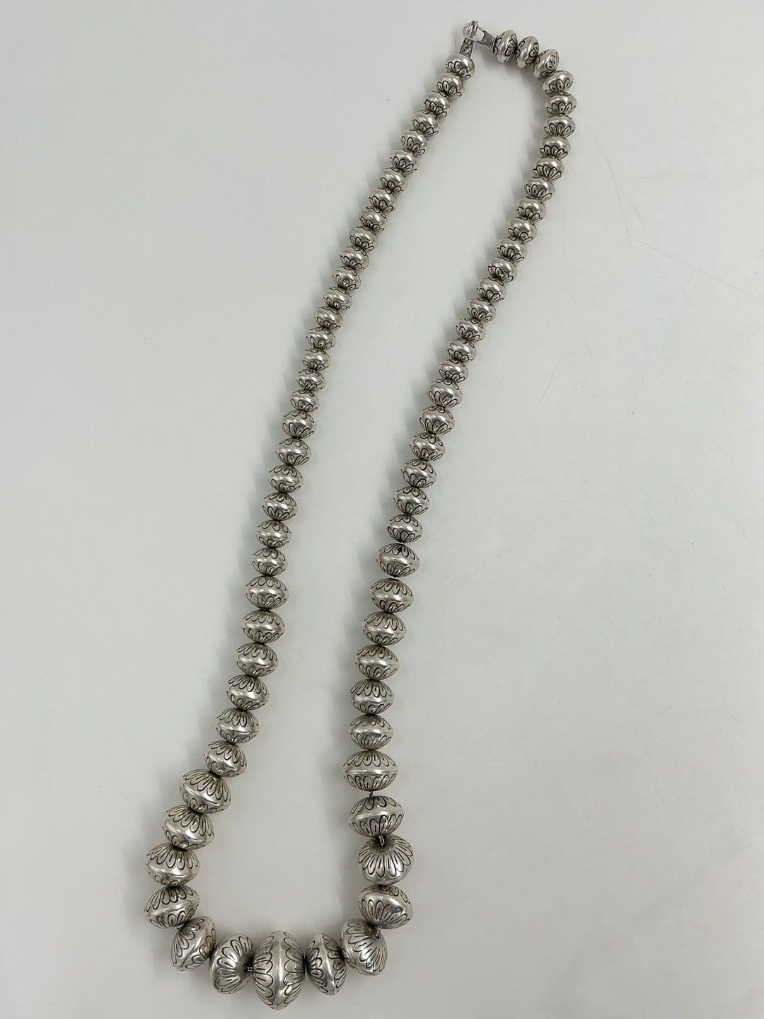 Vintage/Pawn Stamped Navajo Pearl Necklace 32”