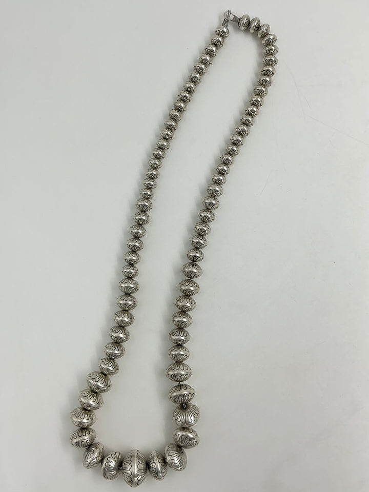 Vintage/Pawn Stamped Navajo Pearl Necklace 32”