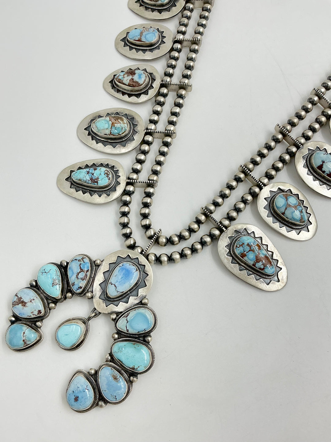 Navajo Golden Hills Turquoise Intricate Necklace