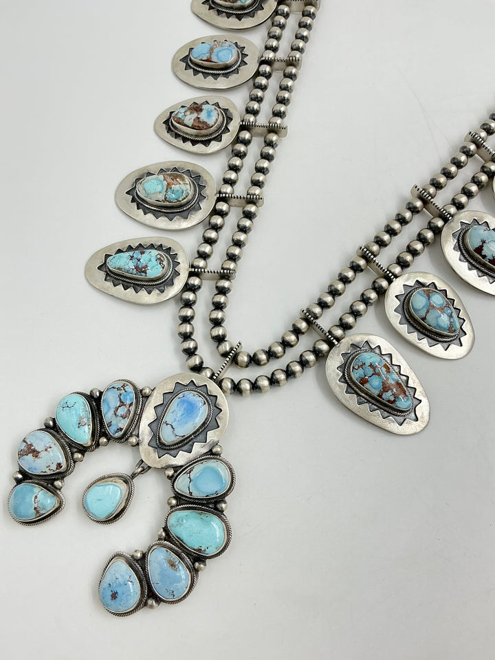 Navajo Golden Hills Turquoise Intricate Necklace
