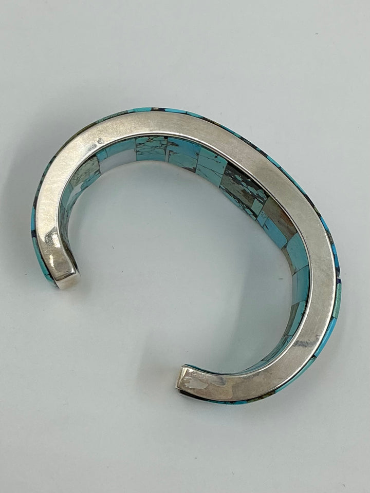 Navajo Multi Stone Variety Inlaid Kachina Cuff Bracelet