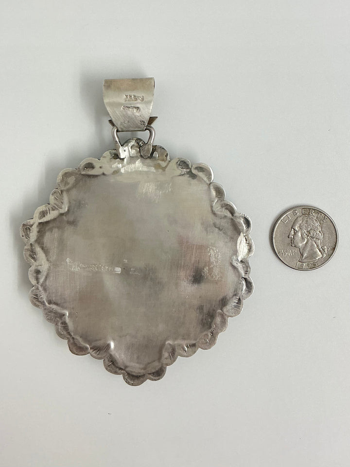 Large Royston Turquoise Floral Pendant